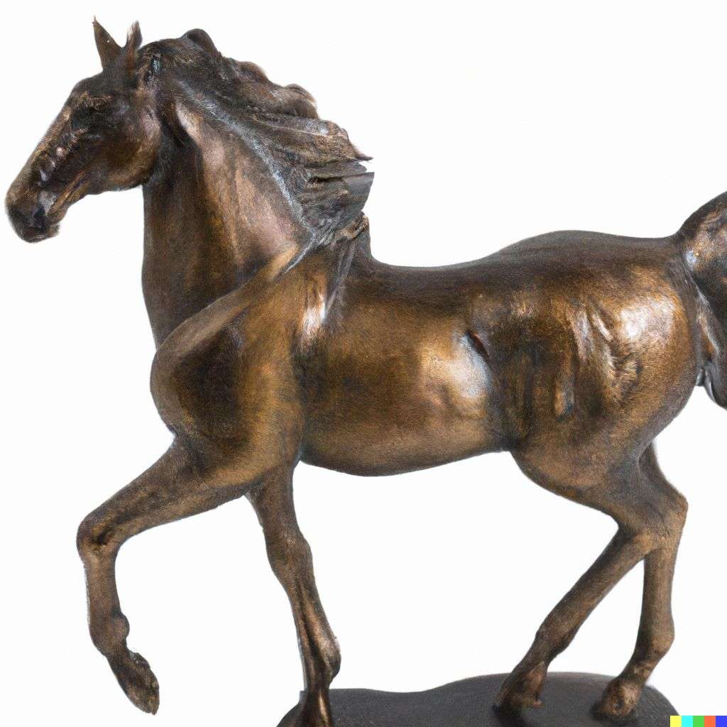 a horse, bronze sculpture